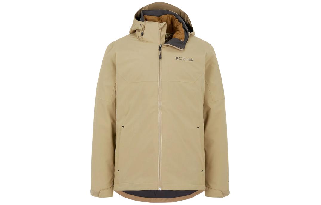 Columbia  Waterproof Breathable 3-in-1 Jacket with Logo, Khaki Color. WE6347-214