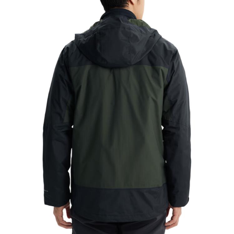 Shop 哥倫比亞防水防風透氣連帽戶外外套 - 深綠色 XE5220-366