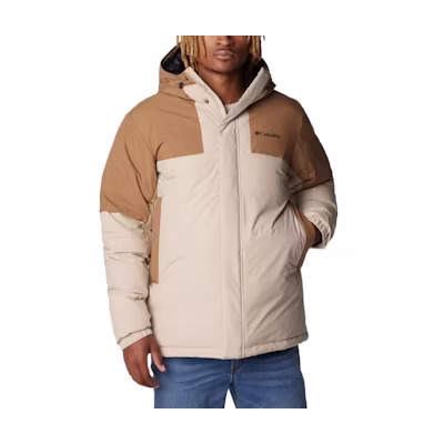 Columbia Aldercrest™ Waterproof Down Hooded Jacket Ancient Fossil/Delta Colorblock 2008471-271