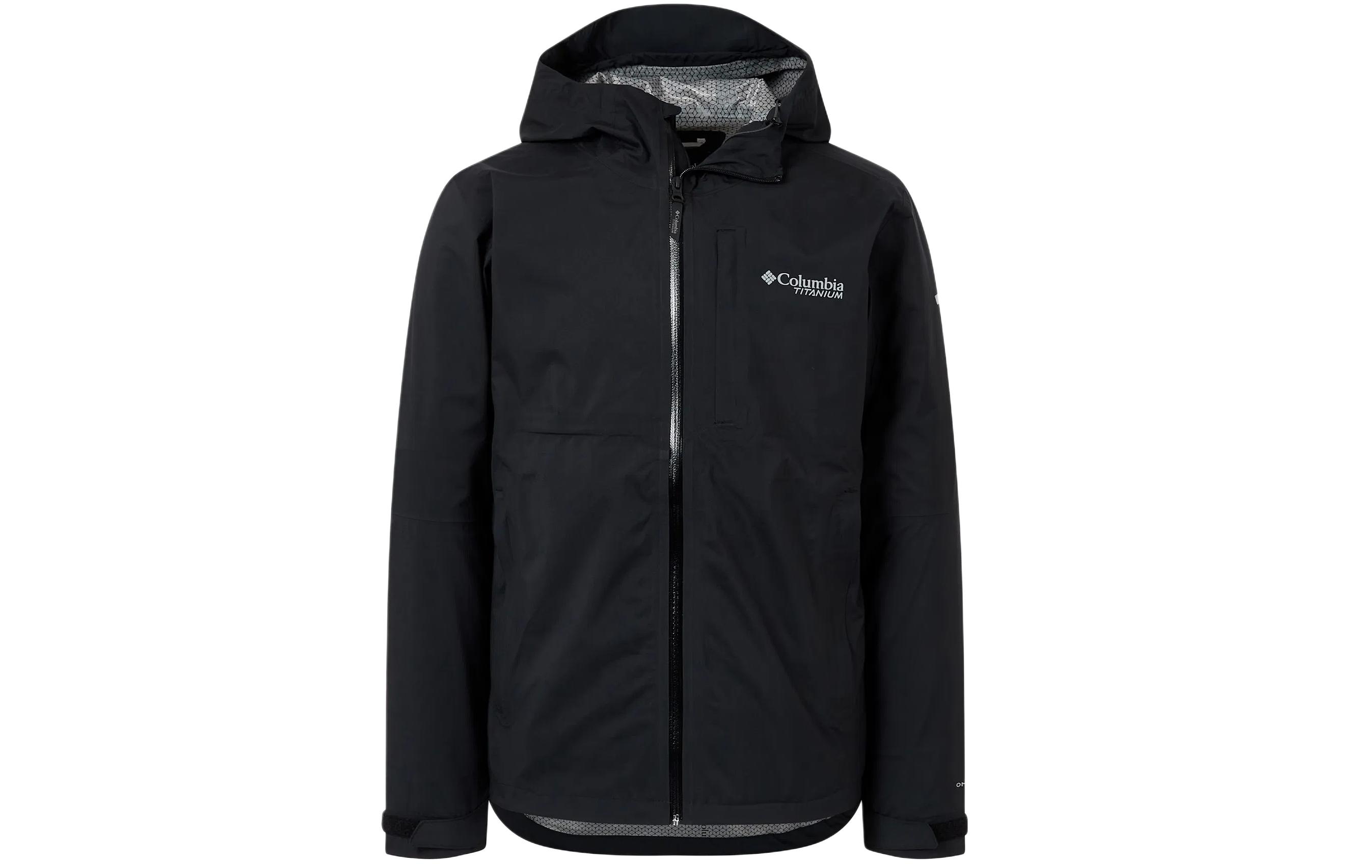 Columbia Ample Dry™ Waterproof Letter Print Hooded Jacket Black () WE3507-010