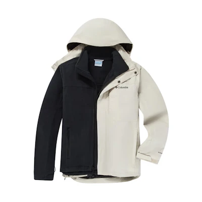 Columbia Beige 3-in-1 Fleece Jacket Waterproof Windproof Outdoor Coat 2090332278