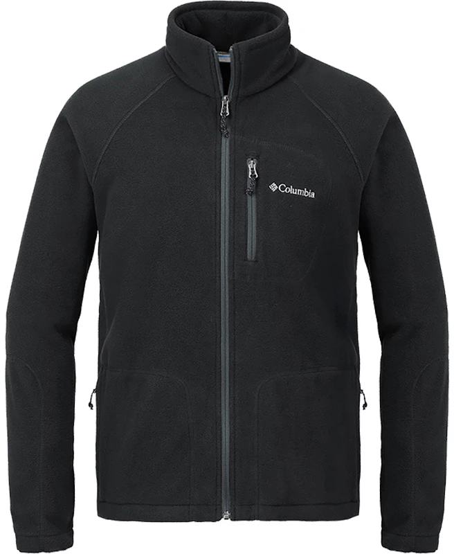 columbia-black-casual-outdoor-fleece-jacket-with-stand-collar-ae-3039-010