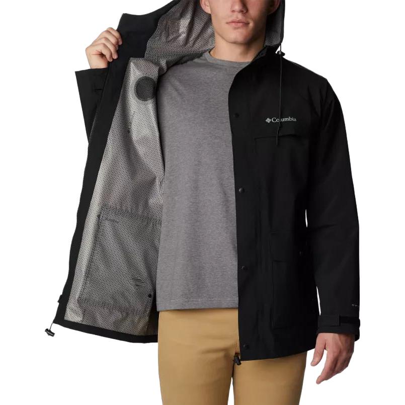 Lookbook 哥倫比亞黑色全拉鏈帽T外套附標誌印花 2036921-271