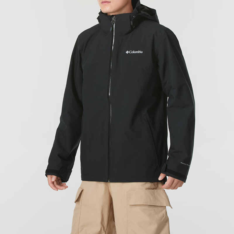 Lookbook Columbia 黑色連帽長袖拉鍊登山外套 XE3734-010