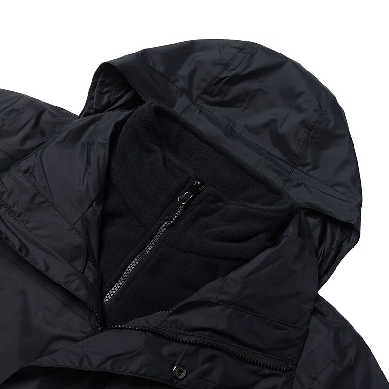 Sizing 哥伦比亚黑色户外登山连帽拉链保暖夹克 WE6508-010