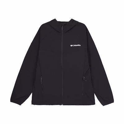 Columbia Black Hooded Hiking Casual Jacket WE5206-010