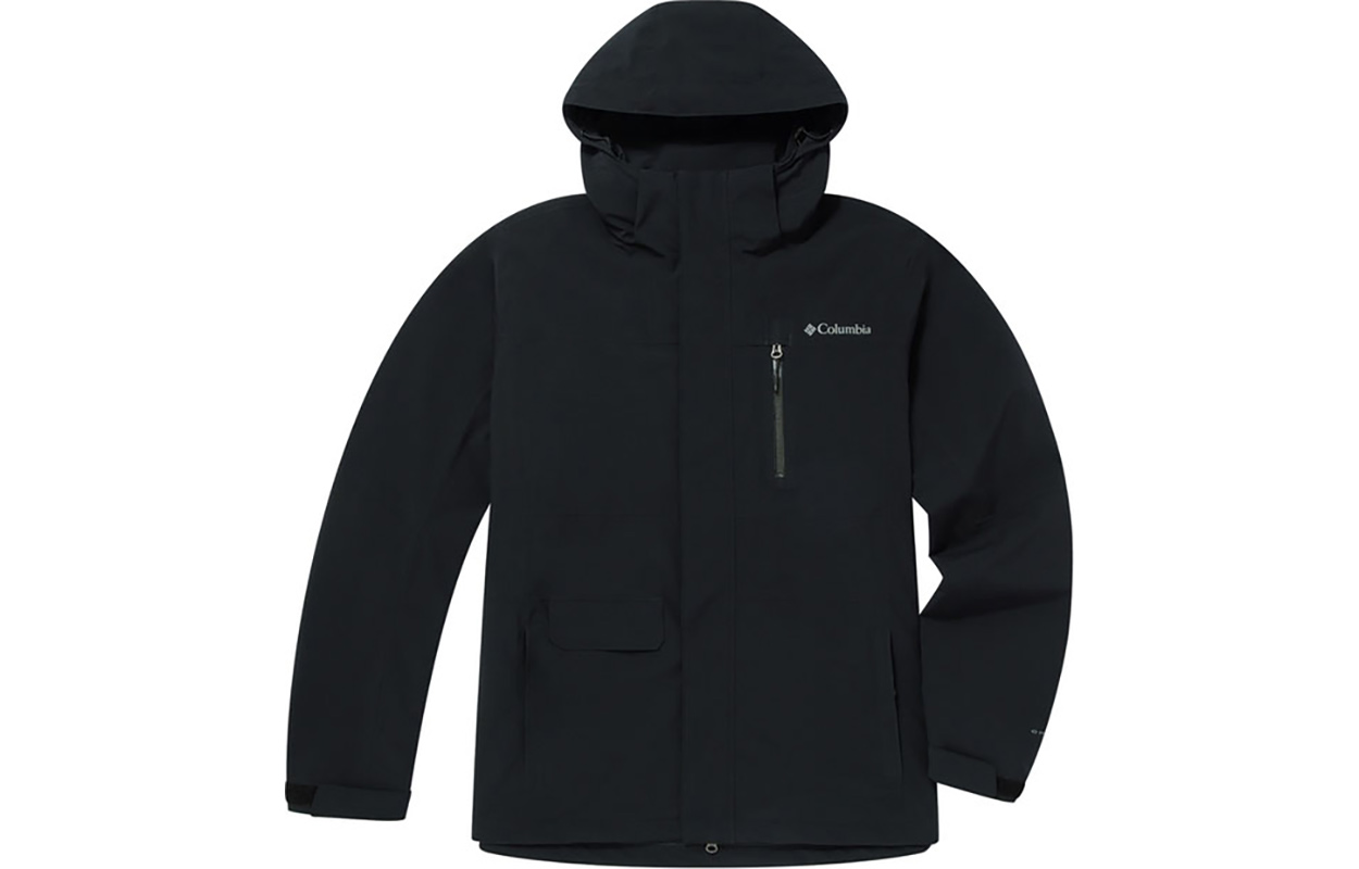 Columbia Black Hooded Waterproof Breathable Durable Jacket with Logo Print XE2587-010
