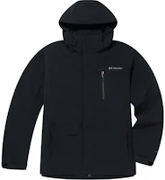 Columbia Black Hooded Waterproof Breathable Durable Jacket with Logo Print XE2587-010 Columbia Black Hooded Waterproof Breathable Durable Jacket with Logo Print XE2587-010