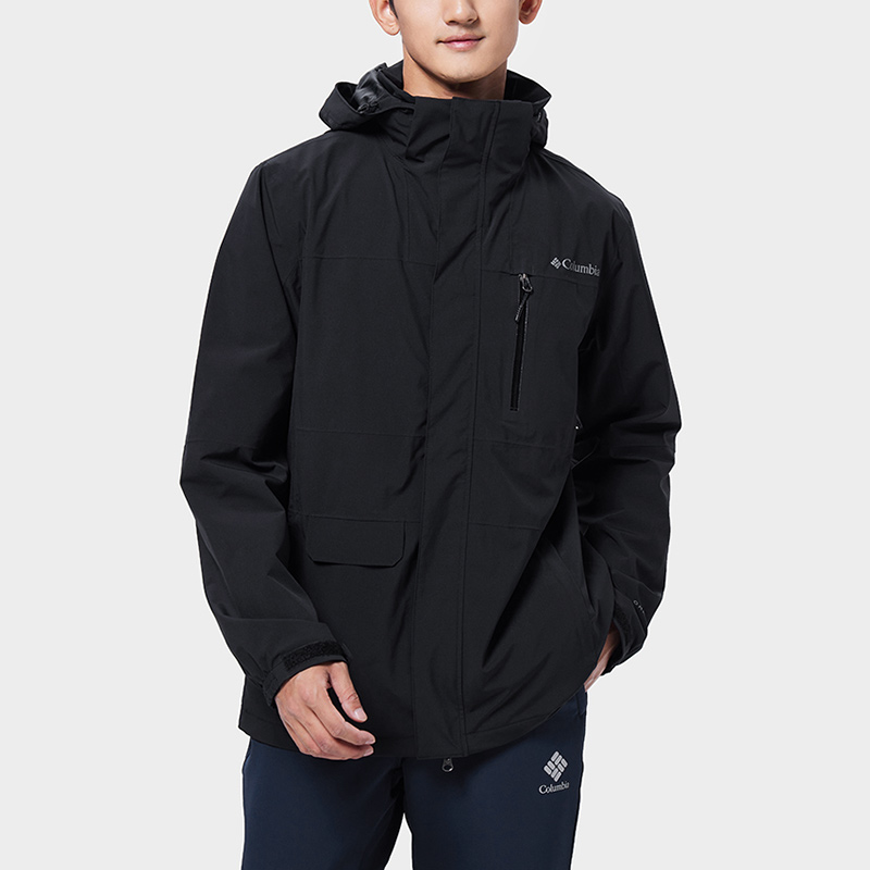 Shop 哥倫比亞黑色連帽防水透氣耐用印 logo 外套 XE2587-010