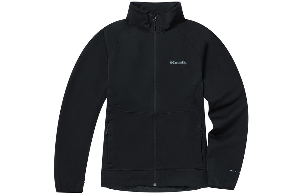 Columbia Black Lightweight Softshell Jacket with Solid Logo Design WE3213-010