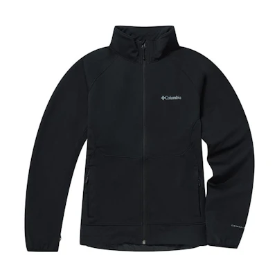 Columbia Black Lightweight Softshell Jacket with Solid Logo Design WE3213-010