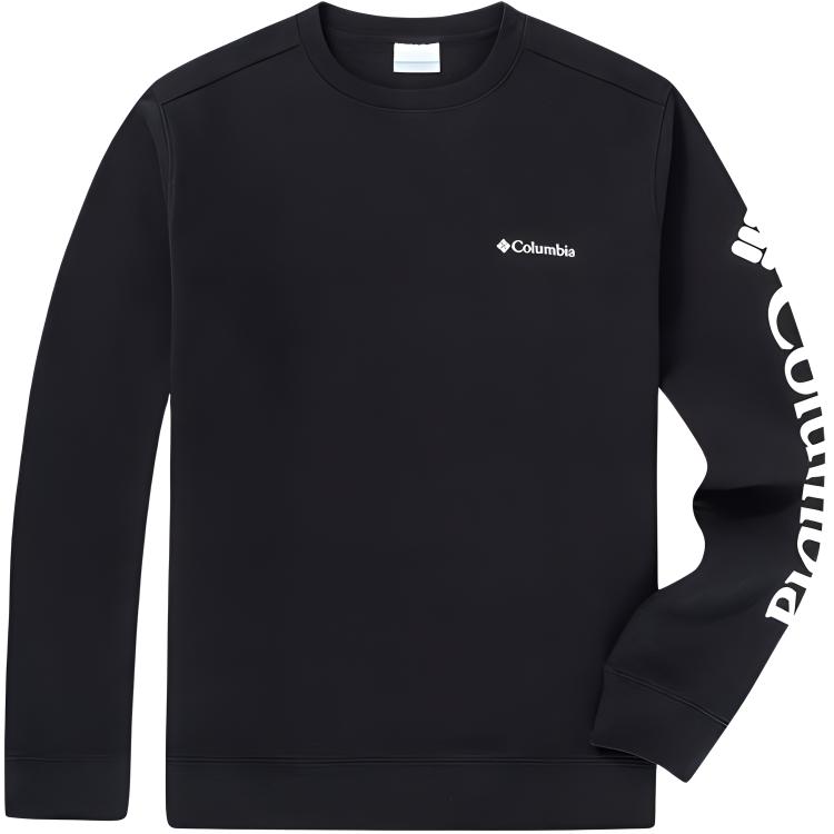 Columbia Black Logo Print Crewneck Lightweight Sweatshirt for Outdoor Sports AE0954-016