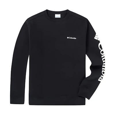 Columbia Black Logo Print Crewneck Lightweight Sweatshirt for Outdoor Sports AE0954-016