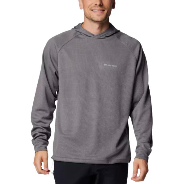 Columbia Black Mesa Waffle Knit Hoodie Pullover Sweatshirt - Gray 2075951-023