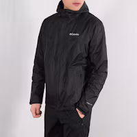 Sizing 哥倫比亞黑色軟殼連帽外套 - 防水防風戶外登山外套 RE2433010