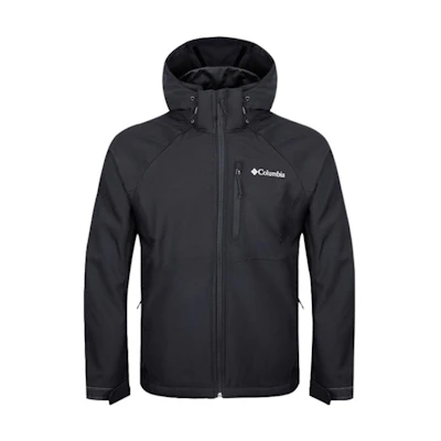 Columbia Black Softshell Jacket with Detachable Hood and Logo Design WE3241-011