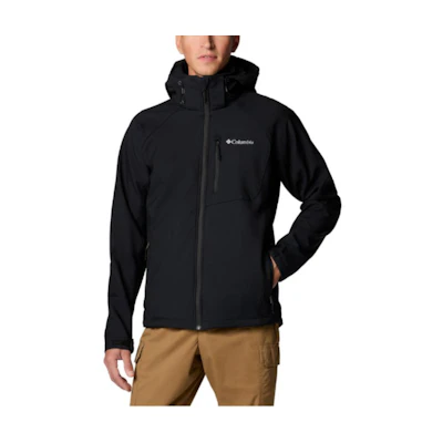 Columbia Black Solid Logo Print Hooded Zip-Up Jacket 2090412-010