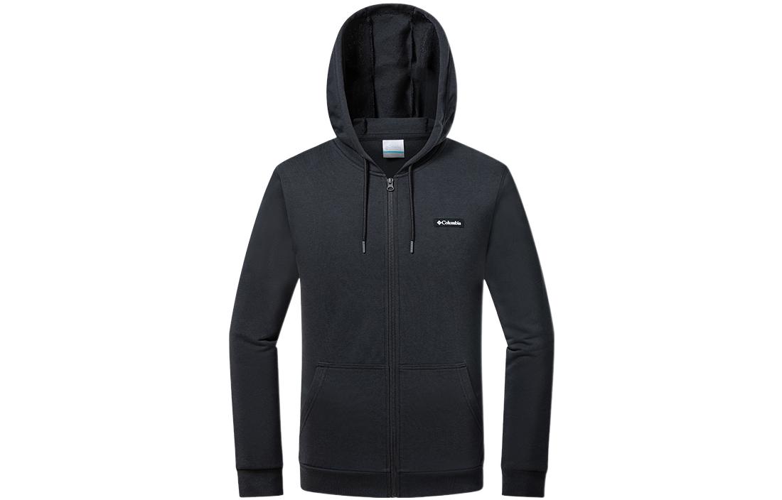 Columbia Black Solid Logo Zipper Hoodie Jacket AE1910-010