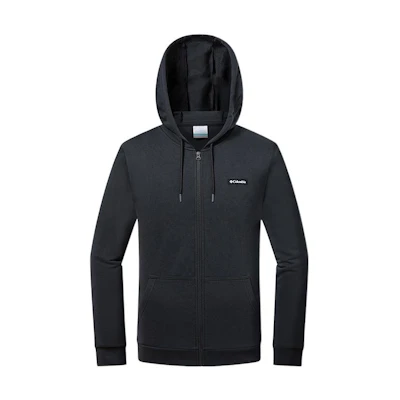 Columbia Black Solid Logo Zipper Hoodie Jacket AE1910-010