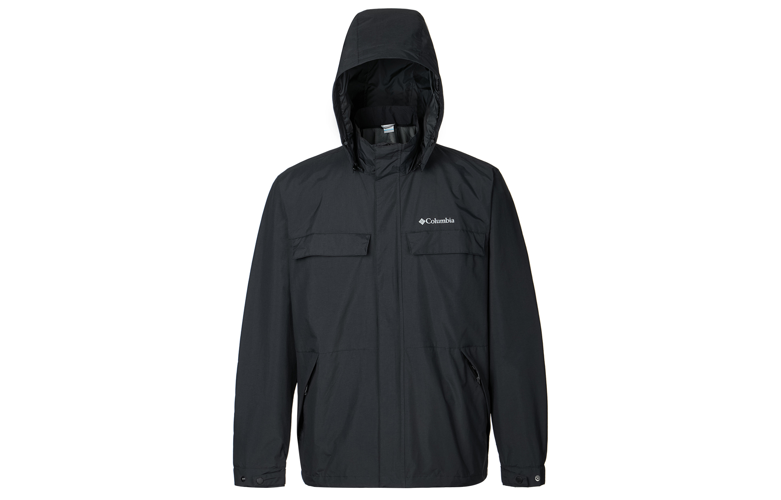 Columbia Black Water-Resistant Detachable Hood Travel Jacket XE9698-010