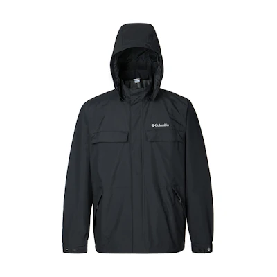 Columbia Black Water-Resistant Detachable Hood Travel Jacket XE9698-010