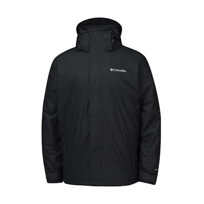 Columbia Black Waterproof 3-in-1 Hooded Jacket with Detachable Fleece XE4735-010