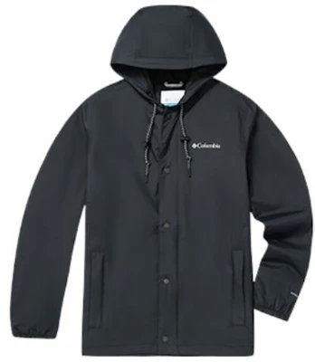 哥倫比亞黑色防水連帽夾克附徽標印花 WE3431-010 Order 哥倫比亞黑色防水連帽夾克附徽標印花 WE3431-010