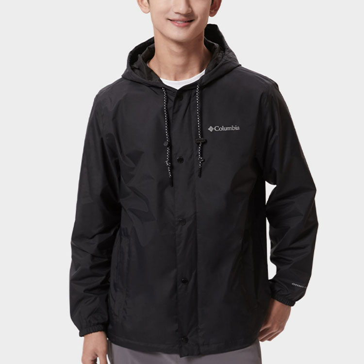 Shop 哥倫比亞黑色防水連帽夾克附徽標印花 WE3431-010