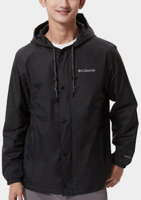 哥倫比亞黑色防水連帽夾克附徽標印花 WE3431-010 Shop 哥倫比亞黑色防水連帽夾克附徽標印花 WE3431-010