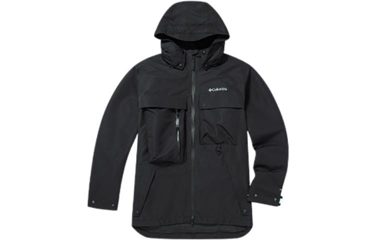 Columbia Black Waterproof Hooded Jacket with Solid Logo Print WE2910-010