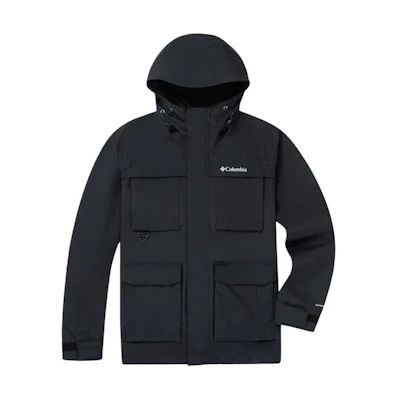 Columbia Black Waterproof Windproof Hiking Jacket with Hood WE2778-010