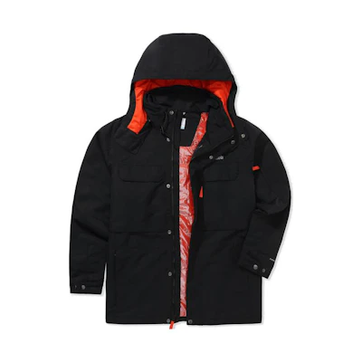 Columbia Black Waterproof Windproof Hooded Jacket with Logo Print XE1486-011