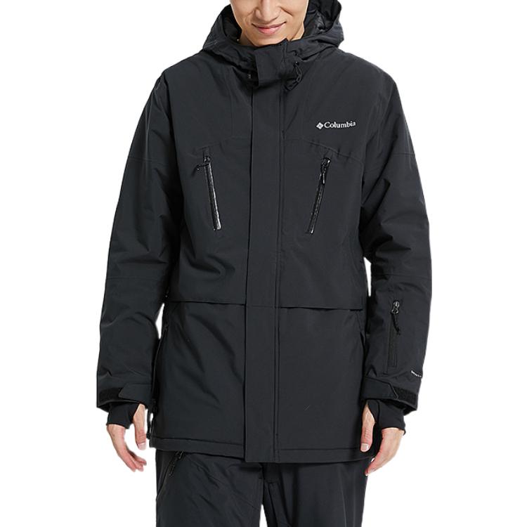 Shop 哥倫比亞黑色防水防風連帽外套附Logo印花 WE8225-010