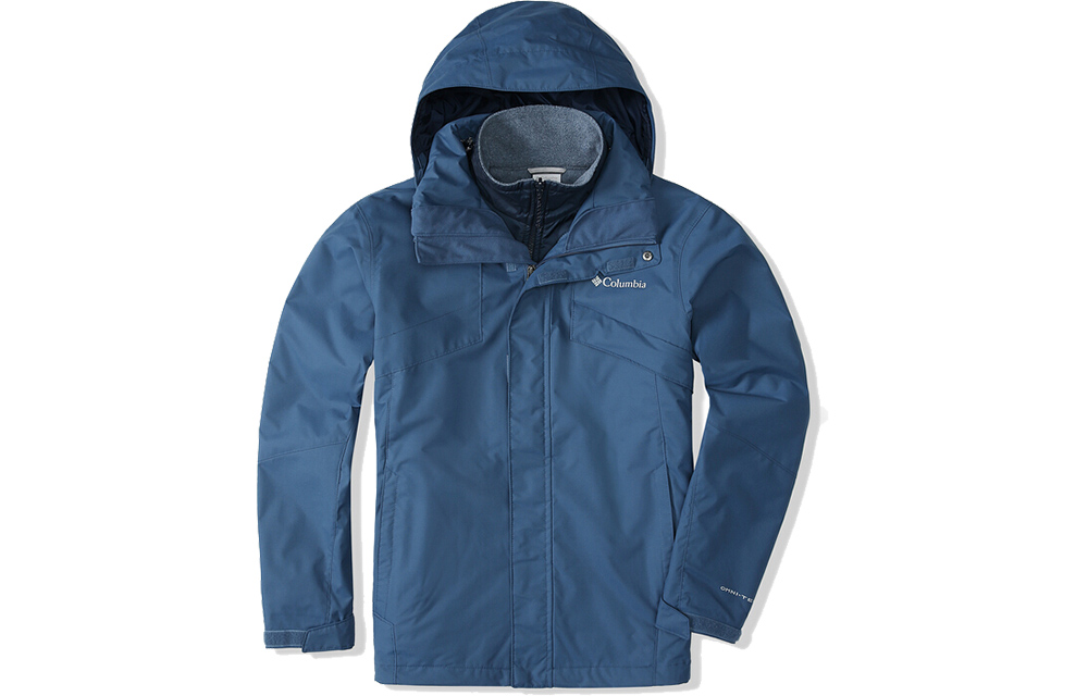 Columbia Blue 3-in-1 Waterproof Windproof Fleece Lined Jacket Outdoor. WE1273-452