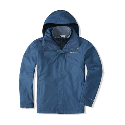 Columbia Blue 3-in-1 Waterproof Windproof Fleece Lined Jacket Outdoor. WE1273-452
