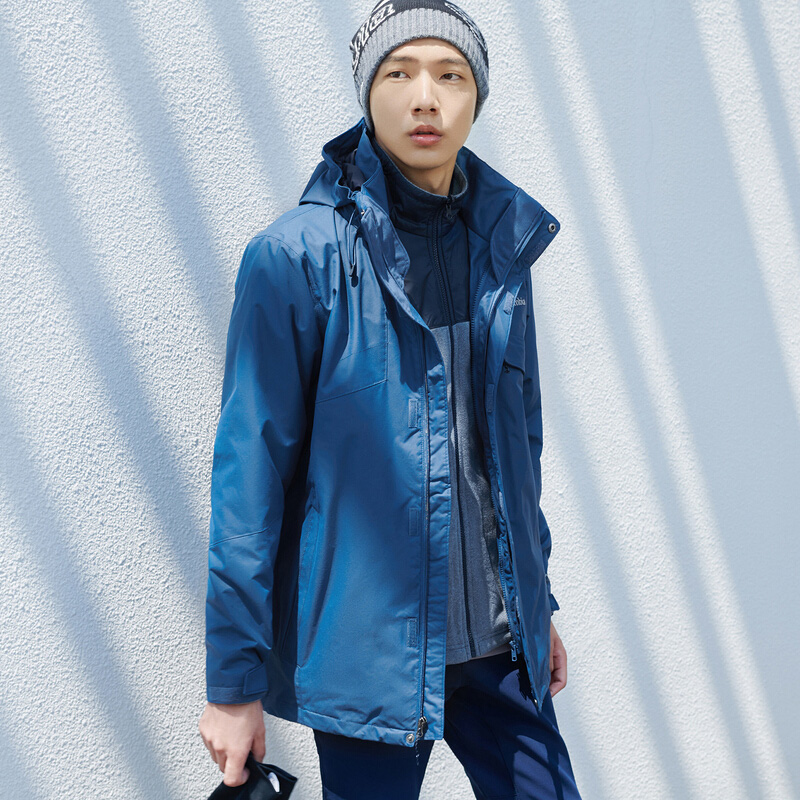 Shop Columbia Blue 3-in-1 Waterproof Windproof Fleece Lined Jacket Outdoor. WE1273-452