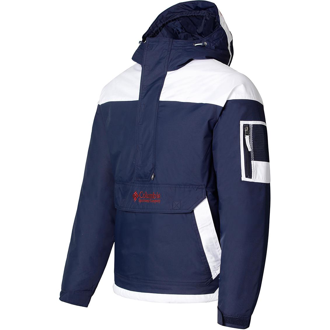 Columbia Blue Embroidered Logo Zip-Up Hoodie Jacket with Pockets WE1136-468
