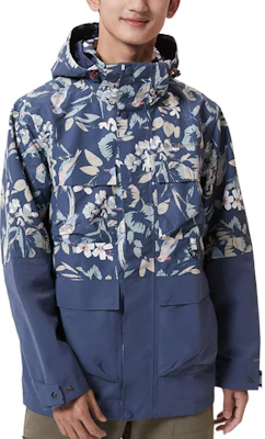 Columbia Blue Floral Print Logo Hoodie Jacket WE3429-478 Buy Columbia Blue Floral Print Logo Hoodie Jacket WE3429-478