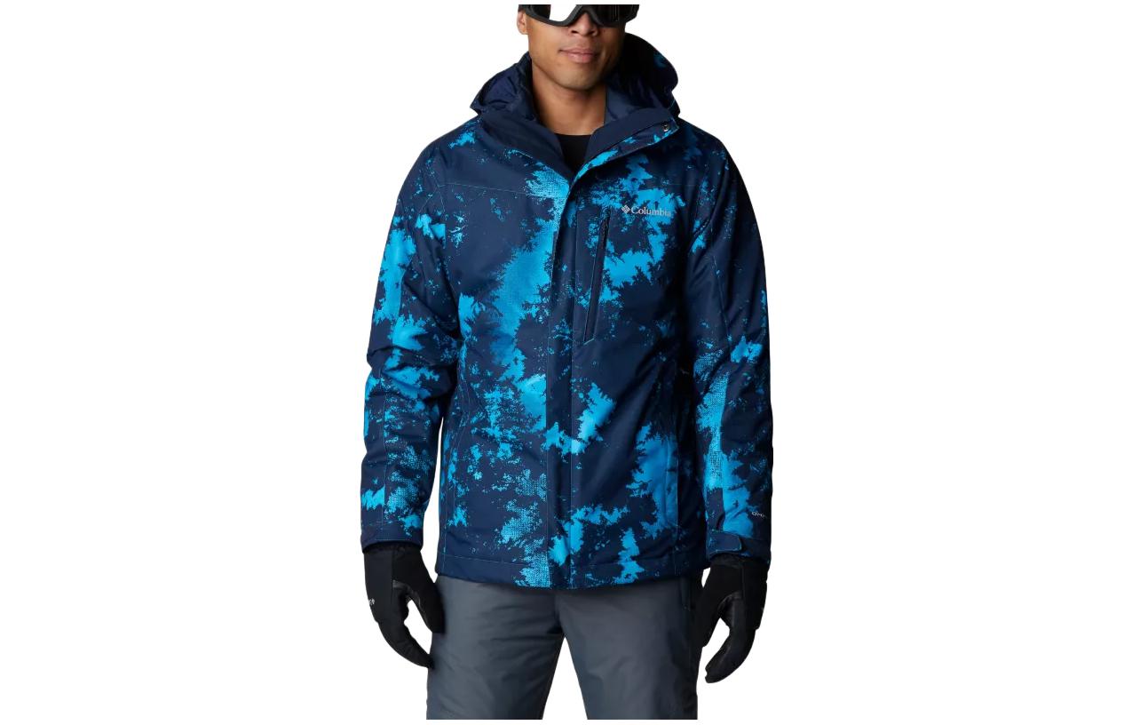 Columbia Blue Hooded Jacket with Logo Print Long Sleeve Design 1866751-492