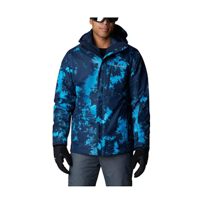 Columbia Blue Hooded Jacket with Logo Print Long Sleeve Design 1866751-492