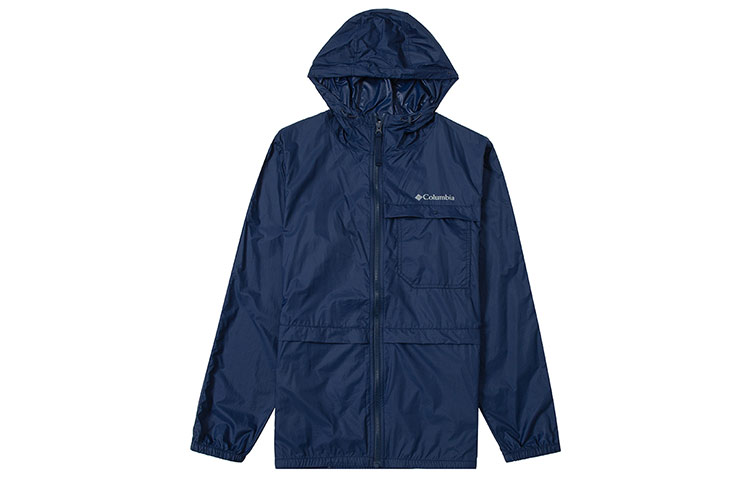 Columbia Blue UPF50 Outdoor Hooded Jacket with Multi-Pocket Design WE1347-464