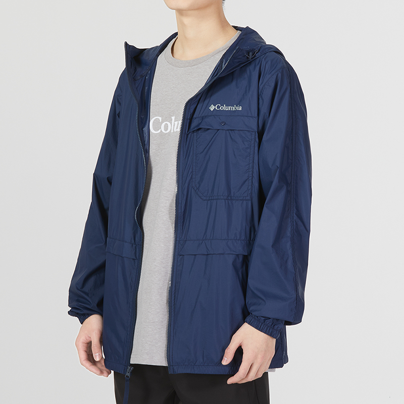 Details for Columbia 藍色 UPF50 防曬防風連帽外套 多口袋戶外設計 WE1347-464
