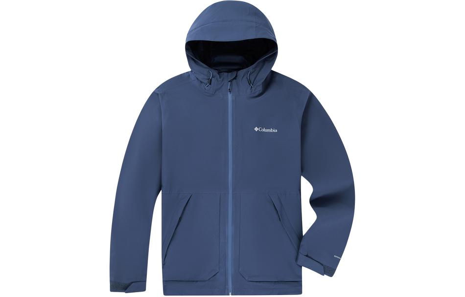 Columbia Blue Waterproof Windproof Logo Hoodie Outdoor Jacket WE0505-478