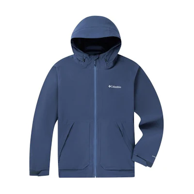 Columbia Blue Waterproof Windproof Logo Hoodie Outdoor Jacket WE0505-478