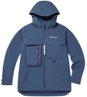 Columbia Blue Waterproof Zip Hoodie Jacket with Logo Print WE2910-478 Columbia Blue Waterproof Zip Hoodie Jacket with Logo Print WE2910-478