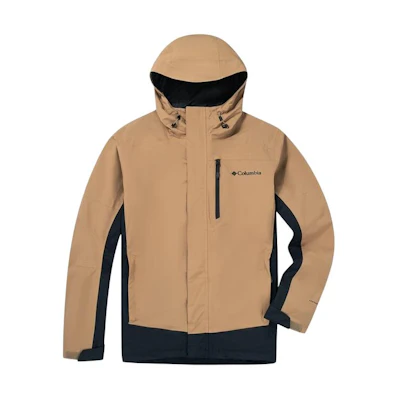 Columbia Brown 3-in-1 Jacket with Removable Liner and Logo Print Hood WE0900-257