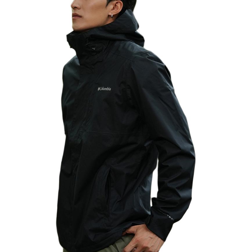 Shop 哥倫比亞 CABOT TRAIL 防水防風連帽外套 男女 黑色 XE3772-010