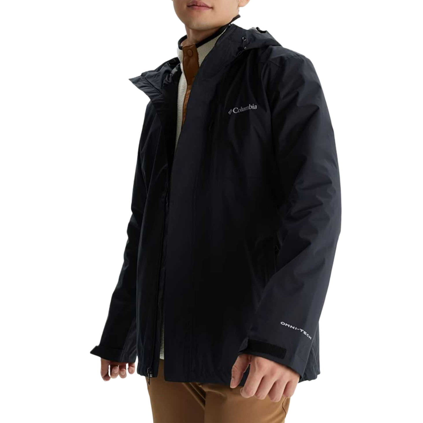 Purchase 哥倫比亞 CABOT TRAIL 防水防風連帽外套 男女 黑色 XE3772-010