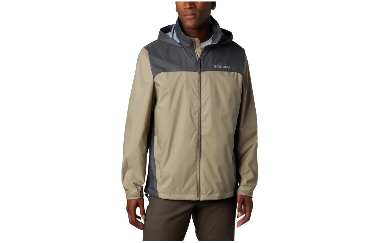 Columbia Colorblock Logo Print Zip Hoodie Jacket Beige/Brown 1442361-221