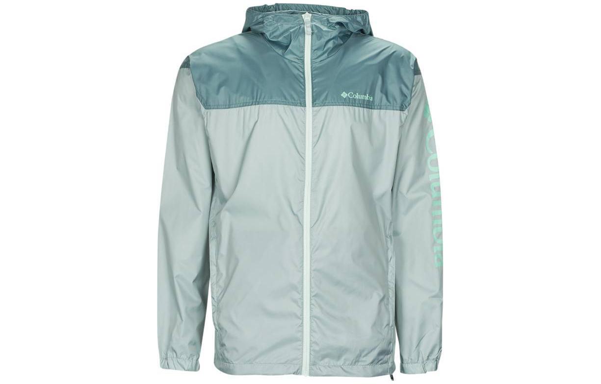 Columbia Colorblock Zip-Up Hooded Jacket Blue Long Sleeve 1988715-350